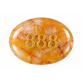 Wish Stone 888 made of natural yellow jasper 35 × 45 mm – abundance, success and prosperity