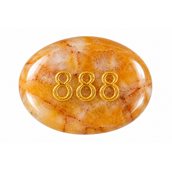 Wish Stone 888 made of natural yellow jasper 35 × 45 mm – abundance, success and prosperity