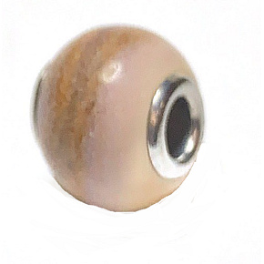 Jasper pendant round natural stone 14 mm, hole 4,2 mm 1 piece, stone of positive energy