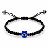 Blue eye bracelet woven black cord