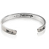 Stainless steel bracelet silver with engraving Just enough, open cuff, 4 mm