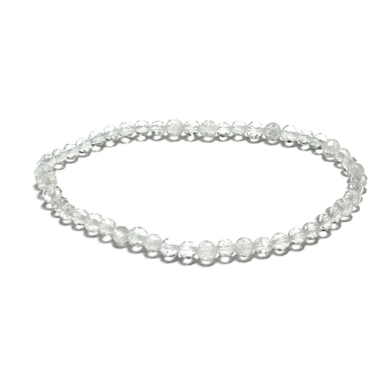 Crystal elastic bracelet faceted natural stone 3mm / 16 - 17cm, stone of stones