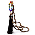 108 Mala 7 chakra necklace, wooden beads meditation rosary, tassel 8,5 cm, bead 6 mm