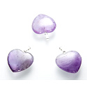 Amethyst Heart Pendant natural stone 20 mm, stone of kings and bishops