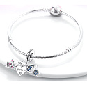 Charm Sterling silver 925 Siblings Daughter Son 3in1, pendant on bracelet family