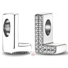 Charm Sterling silver 925 Alphabet letter L, bead for bracelet Charm Sterling silver 925 Alphabet letter L, bead for bracelet