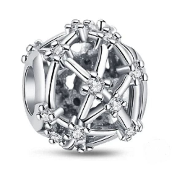 Charm Sterling silver 925 Punched constellations reminiscent of constellations of stars in the sky, bead on the bracelet universe