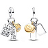 Charm Sterling Silver 925 Friendship 3-in-1, pendant for friendship bracelet