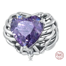 925 Sterling Silver Skeleton Heart Charm, Bead for Halloween Bracelet