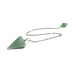 Aventurine green pendulum natural stone 2,5 cm + 18 cm chain with bead, lucky stone