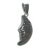 Obsidian Moka Moon pendant natural stone, hand cut figurine 2,2 x 10 mm, rescue stone