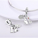 Sterling silver 925 I love my dog, 3in1 pet bracelet pendant