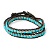 Tyrkenite leather black bracelet natural stone wrapping 2 strands hand knitted bead 6 mm / 35 cm, stone of young people looking for life purpose