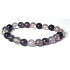 Fluorite purple-clear bracelet elastic natural stone, ball 8 mm / 16-17 cm, stone of geniuses