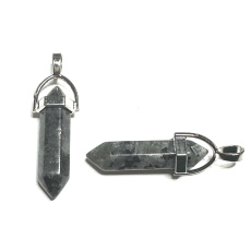 Labradorite pendulum hexagon pendant natural stone 41 x 13 mm, stone of transformation