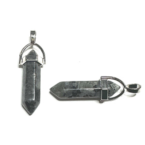 Labradorite pendulum hexagon pendant natural stone 41 x 13 mm, stone of transformation