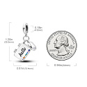 Sterling silver 925 Computer + mouse, cubic zirconia, 2in1 opening pendant on bracelet interests