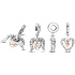 Charm Sterling silver 925 Angel wings and heart with diamond, pendant on bracelet symbol