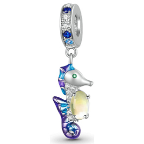 Charm Sterling silver 925 Seahorse, animal bracelet pendant