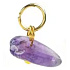 Amethyst – mini pendant made of natural stone approx. 0.8–1.2 cm, gold finish | Talisman of calm and harmony