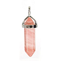 Rose Quartz Hexagonal Pendulum Pendant Natural Stone 41 x 13 mm, Stone of Stones