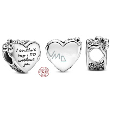 Charm Sterling silver 925 Heart with bow in love, bead on bracelet love Charm Sterling silver 925 Heart with bow in love, bead on bracelet love
