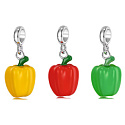 Charm Sterling silver 925 Paprika red, food bracelet pendant