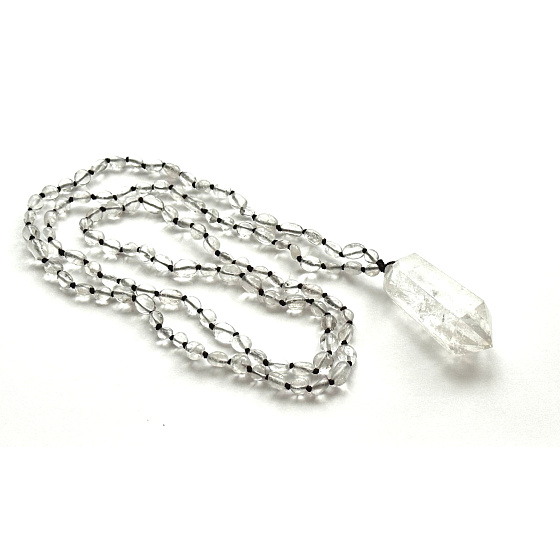 108 Mala Crystal necklace prayer jewelry, natural stone, handmade, stone of stones