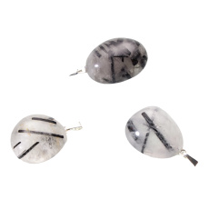 Crystal with Tourmaline Tumbler pendant natural stone, 2,2-3 cm, 1 piece, stone stones Crystal with Tourmaline Tumbler pendant natural stone, 2,2-3 cm, 1 piece, stone stones
