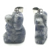 Sodalite Dog pendant natural stone, hand cut figurine 1,8 x 2,5 x 8 mm, stone communication
