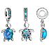 Sterling Silver 925 Sea Turtle Murano Glass Pendant Bracelet Animal