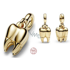 Charm Sterling Silver 925 Gold Tooth - Mini Medallion, Pendant Bracelet Interests Charm Sterling Silver 925 Gold Tooth - Mini Medallion, Pendant Bracelet Interests