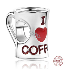 Sterling silver 925 I love coffee, bead bracelet, food and drink Sterling silver 925 I love coffee, bead bracelet, food and drink