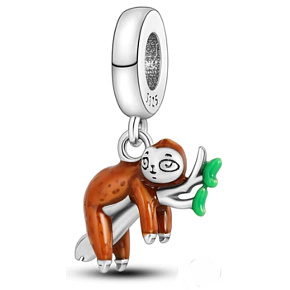 Charm Sterling silver 925 Sloth, animal bracelet pendant