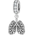 Charm Sterling silver 925 Anatomical biology - Lungs symbol of contact with the outside world, pendant for bracelet