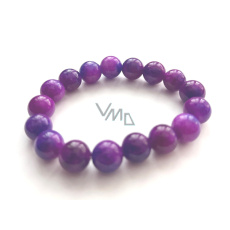 Sugilit náramek elastický přírodní kámen, kulička 12 mm / 16 - 17 cm, Láska • Moudrost • Pravda