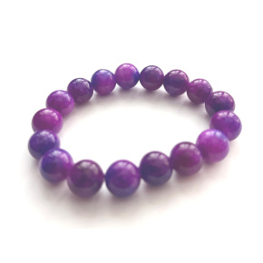 Sugilit náramek elastický přírodní kámen, kulička 12 mm / 16 - 17 cm, Láska • Moudrost • Pravda