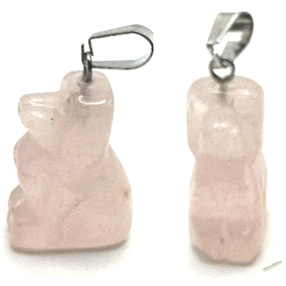 Rosie's Dog pendant natural stone, hand cut figurine 1,8 x 2,5 x 8 mm, love stone