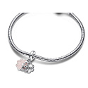 Sterling Silver 925 Friendship Quatrefoil - Lucky to have you, friendship bracelet pendant