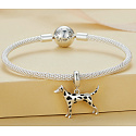 Charm Sterling Silver 925 Dog - Dalmatian, animal bracelet pendant