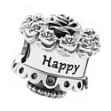 Charm Sterling silver 925 Happy Birthday, bead on bracelet birthday