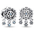 Charm Sterling silver 925 Ice snowflake bead bracelet Christmas