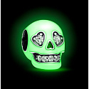 Sterling Silver 925 Luminous Glittering Skull Glow in the Dark, Halloween Bracelet Bead