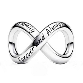 Charm Sterling silver 925 Infinity Infinity, bead on bracelet family