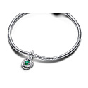 Charm Sterling silver 925 Green eternity circle May, pendant on bracelet symbol