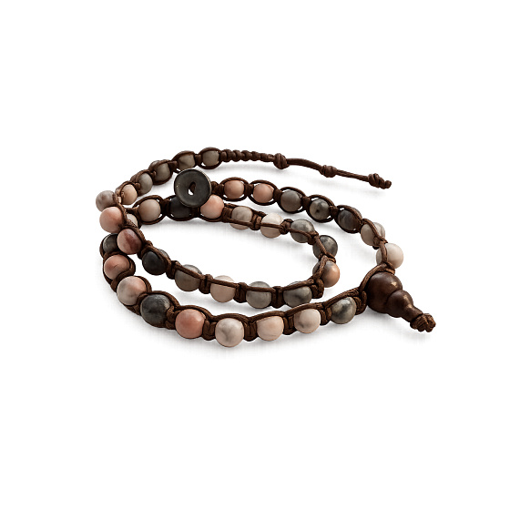 Rodochrozit – buddhistický náramek se santalovým Buddha prvkem, korálky 6 mm, láska, klid a harmonie