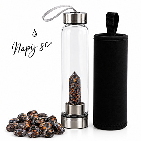 Napij se® truth crystal glass water bottle – Yooperlite fluorescent point | 550 ml