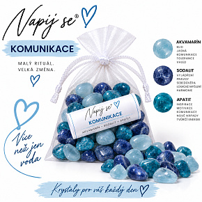 Napij se® komunikace – výměnná minerální náplň | Akvamarín, Sodalit, Apatit, 200 g Napij se® komunikace – výměnná minerální náplň | Akvamarín, Sodalit, Apatit, 200 g