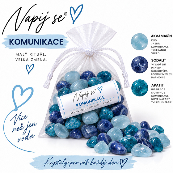 Napij se® komunikace – výměnná minerální náplň | Akvamarín, Sodalit, Apatit