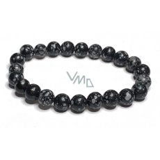 Obsidian flake bracelet elastic natural stone, bead 8 mm / 16-17 cm, rescue stone Obsidian flake bracelet elastic natural stone, bead 8 mm / 16-17 cm, rescue stone